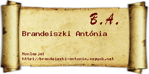 Brandeiszki Antónia névjegykártya